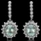 14K Gold 6.28ct Aquamarine 1.60ct Diamond Earrings