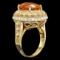 14k Gold 6.00ct Citrine 1.35ct Diamond Ring