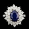 14k Gold 2.00ct Sapphire 1.45ct Diamond Ring