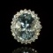 14K Gold 12.26ct Aquamarine 1.71ct Diamond Ring