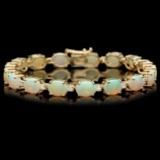 14k Gold 15.00ct Opal 0.75ct Diamond Bracelet