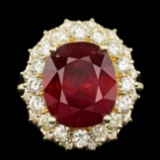 14k Yellow Gold 11.50ct Ruby 1.65ct Diamond Ring