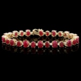 14k Gold 23.00ct Ruby 1.00ct Diamond Bracelet