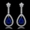 14k White Gold 6.50ct Sapphire 2.75ct Diamond Earrings