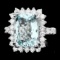 14k Gold 5.00ct Aquamarine 1.20ct Diamond Ring