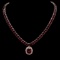 14K Gold 142.96ct Ruby & 1.10ct Diamond Necklace