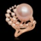 14K Rose Gold, 15mm South Sea Pearl, 2.26cts. Diamond  Ring