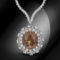 14K Gold 18.50cts Morganite & 11.80cts Diamond Necklace