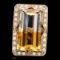 14k Gold 28.00ct Citrine 1.35ct Diamond Ring