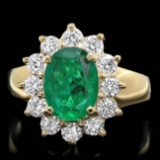 14k Gold 1.65ct Emerald 0.90ct Diamond Ring