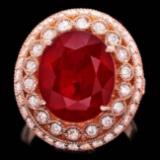 14k Rose Gold 11.00ct Ruby 1.40ct Diamond Ring