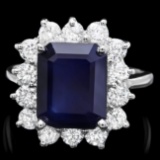 14k Gold 4.70ct Sapphire 1.30ct Diamond Ring