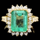 18k Gold 5.00ct Emerald 1.10ct Diamond Ring