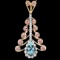 14k Gold 4.00ct Aquamarine 0.70ct Diamond Pendant