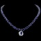 14k Gold 49.5ct Sapphire 1.70ct Diamond Necklace