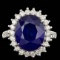 14k Gold 9.00ct Sapphire 1.15ct Diamond Ring