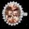 14k Gold 9.50ct Morganite 1.20ct Diamond Ring