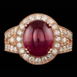 14k Rose Gold 9.00ct Ruby 1.55ct Diamond Ring