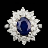 14k Gold 2.00ct Sapphire 1.45ct Diamond Ring