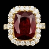 14k Yellow Gold 11.50ct Ruby 1.90ct Diamond Ring