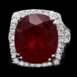 14k White Gold 19.50ct Ruby 0.70ct Diamond Ring