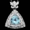 14k W Gold 10ct Aquamarine 1.35ct Diamond Pendant