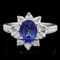 14k Gold 1.80ct Sapphire 1.15ct Diamond Ring
