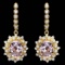 14k Gold 8.75ct Kunzite 1.75ct Diamond Earrings