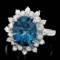 14k White Gold 4.00ct Topaz 0.70ct Diamond Ring