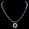 14k Gold 86ct Sapphire 2.50ct Diamond Necklace