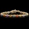 14k Gold 13.00ct Sapphire 0.50ct Diamond Bracelet