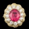 14k Yellow Gold 4.00ct Ruby 1.8ct Diamond Ring