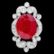 14k White Gold 13.50ct Ruby 1.15ct Diamond Ring