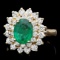 14k Gold 1.70ct Emerald 1.25ct Diamond Ring