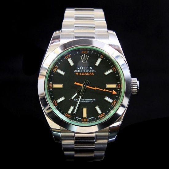 Rolex Milgauss 40mm Green Sapphire Mens Wristwatch