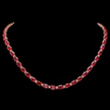 14k Gold 45.00ct Ruby 1.75ct Diamond Necklace