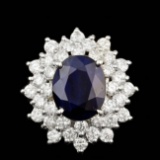 14k Gold 4.00ct Sapphire 2.00ct Diamond Ring