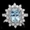 14k Gold 2.70ct Aquamarine 0.75ct Diamond Ring