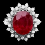 14k White Gold 8.50ct Ruby 1.10ct Diamond Ring