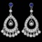 14k Gold 3ct Diamond 0.70ct Sapphire Earrings