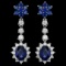 14k Gold 4.5ct Sapphire 1.40ct Diamond Earrings