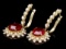 14k Gold 8.00ct Ruby 1.60ct Diamond Earrings