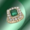 14K Gold 2.01cts Emerald & 2.05cts Diamond Ring