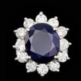 14k Gold 8.00ct Sapphire 2.50ct Diamond Ring