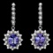 14k Gold 5ct Tanzanite 1.60ct Diamond Earrings