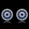 14k White Gold 4.63ct Sapphire 1.75ct Diamond Earrings