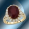 14K Gold 7.80cts Ruby & 1.22cts Diamond Ring