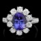 14k Gold 2.60ct Tanzanite 1.60ct Diamond Ring