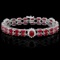 14k Gold 26.5ct Ruby 1.30ct Diamond Bracelet