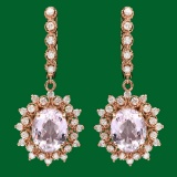 14k Gold 7.93 Kunzite 1.70ct Diamond Earrings